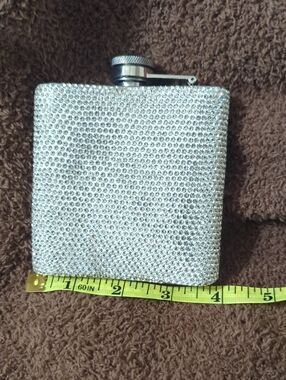 Rhinestone Crystal Hip Flask - Silver Sparkle